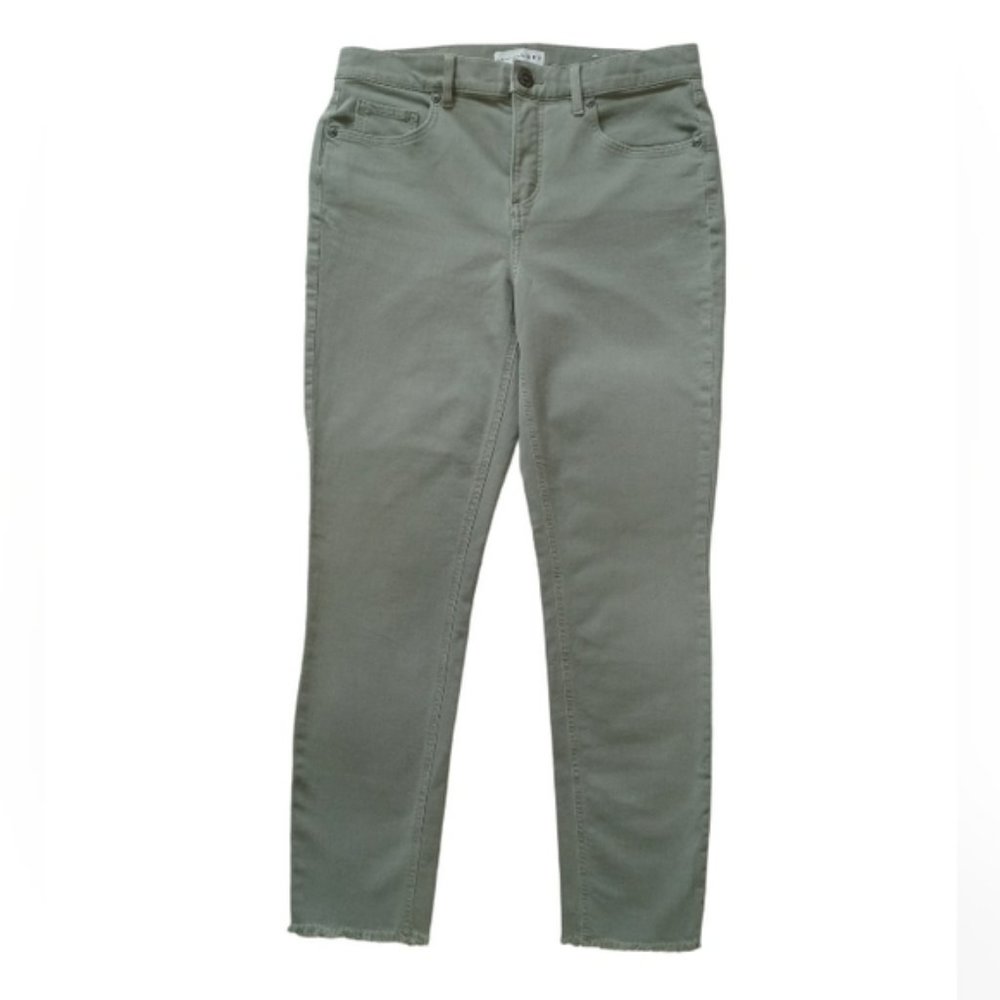 Loft Modern Skinny Crop Fringed Ankle Pants